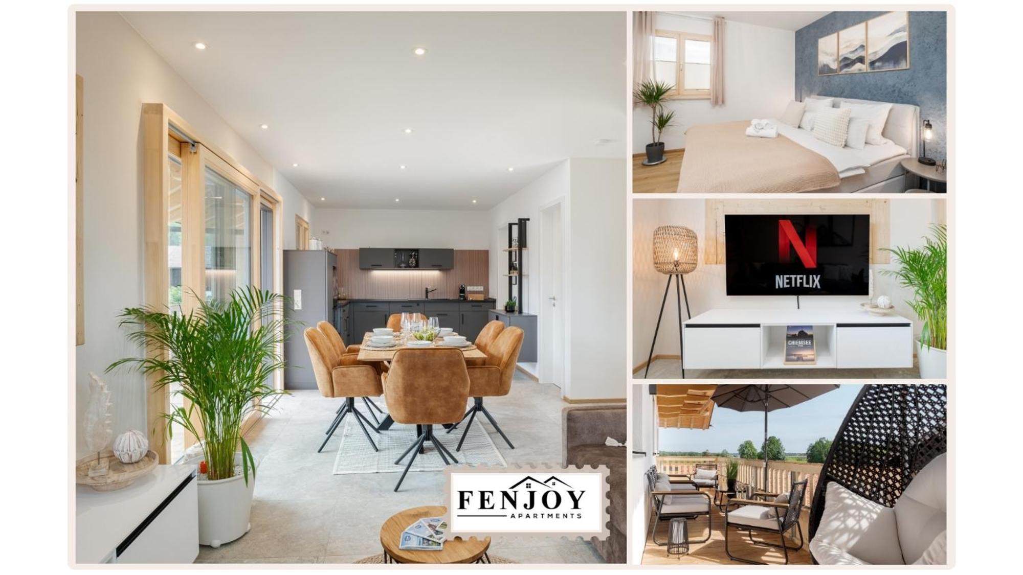 Fenjoy: Ferienapartment In Neubau / Balkon / Bbq Бернау ам Кимзе Екстериор снимка